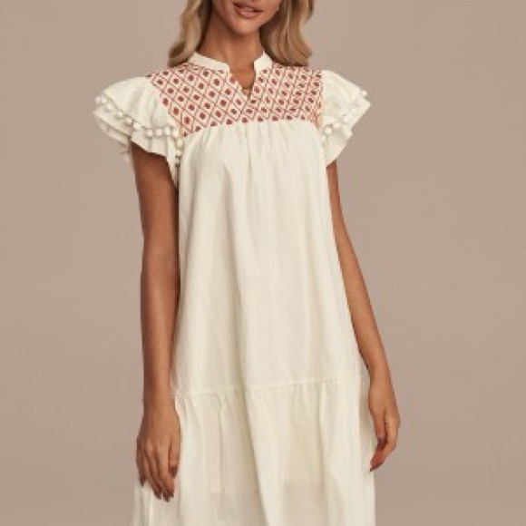 Petallush Cream Midi Dress with Lace Detail Costal Cowgirl - Picture 2 of 4